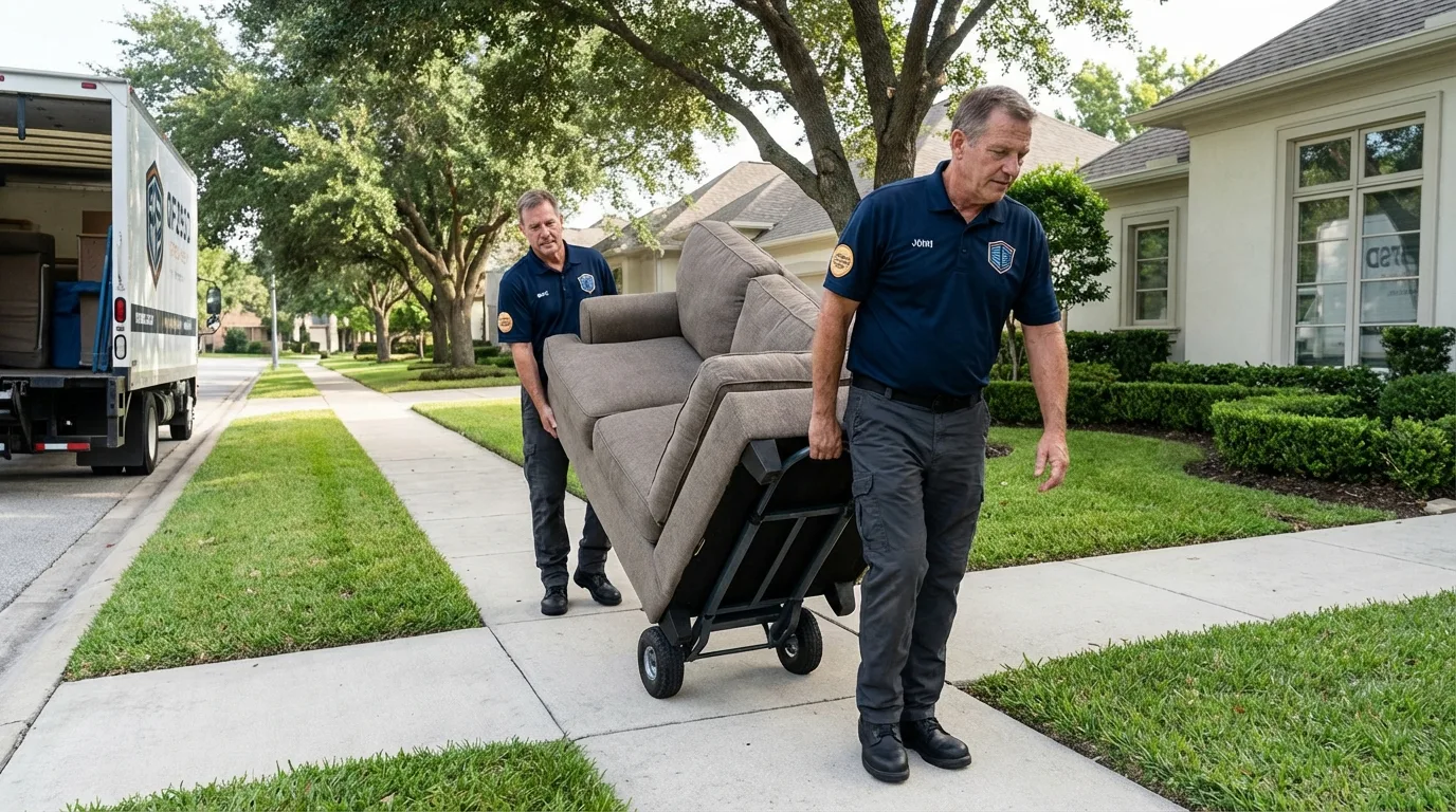 Local residential moving crew loading furniture in Carver, MN